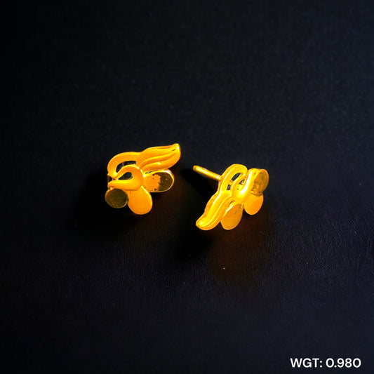 (GPT) TRJ WGT: 0.980 GM APPROX 14KT HUID HALLMARK GOLD EAR STUD 1 PAIR FOR REGULAR USE.