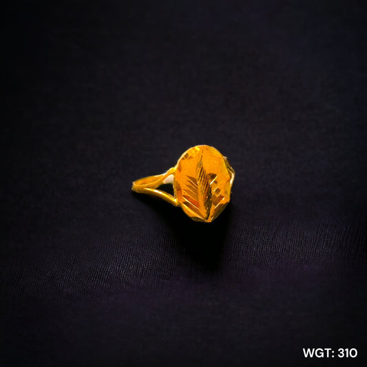 (GBJ) TRJ WGT: 0.310 GM APPROX 22KT HUID HALLMARK GOLD BABY FINGER RING 1 PIECE FOR RICE CEREMONY & BIRTHDAY.