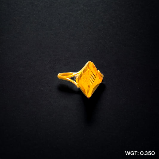 (GBJ) TRJ WGT: 0.350 GM APPROX 22KT HUID HALLMARK GOLD BABY FINGER RING 1 PIECE FOR RICE CEREMONY & BIRTHDAY.