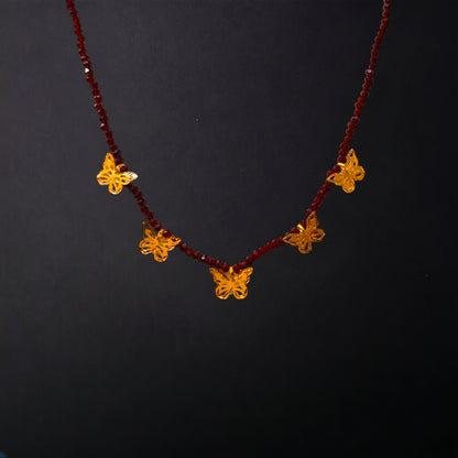 TRJ WGT: 1.250 GM APPROX 22KT HUID HALLMARK GOLD BUTTERFLY SELIHAR 1 PIECE WITH CRYSTAL HAR.