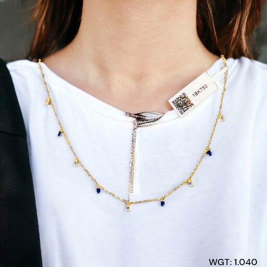 VIRAL TOFU CHAIN (GCS) TRJ WGT: 1.040 GM APPROX HUID HALLMARK 18KT GOLD SELI CHAIN 1 PIECE 17 INCH (FOR SPECIAL GIFT ONLY)NOT FOR DAILY USE.(SOLD ON MRP)