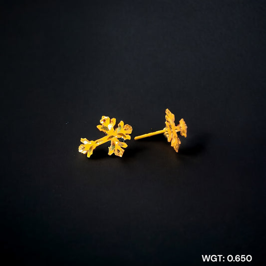 (GPT) RAJLAXMI WGT: 0.650 GM APPROX HUID HALLMARK 916 22KT GOLD EAR TOPS STUD 1 PAIR FOR REGULAR USE.