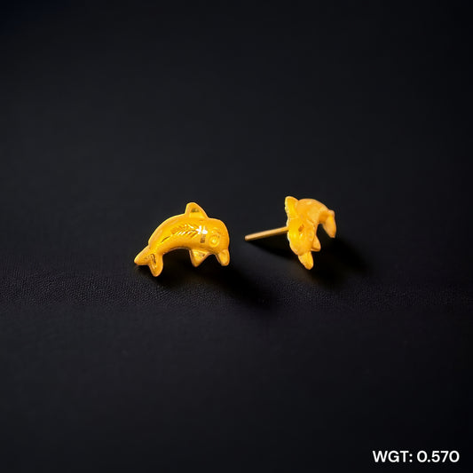 (GPT) RAJLAXMI WGT: 0.570 GM APPROX HUID HALLMARK 916 22KT GOLD EAR TOPS STUD 1 PAIR FOR REGULAR USE.