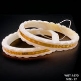 (GSP) TRJ (SIZE: 27) WGT: 1.670 GM APPROX HUID HALLMARK 22KT GOLD SAKHA BANGLES 1 PAIR DESIGN FOR REGULAR USE.