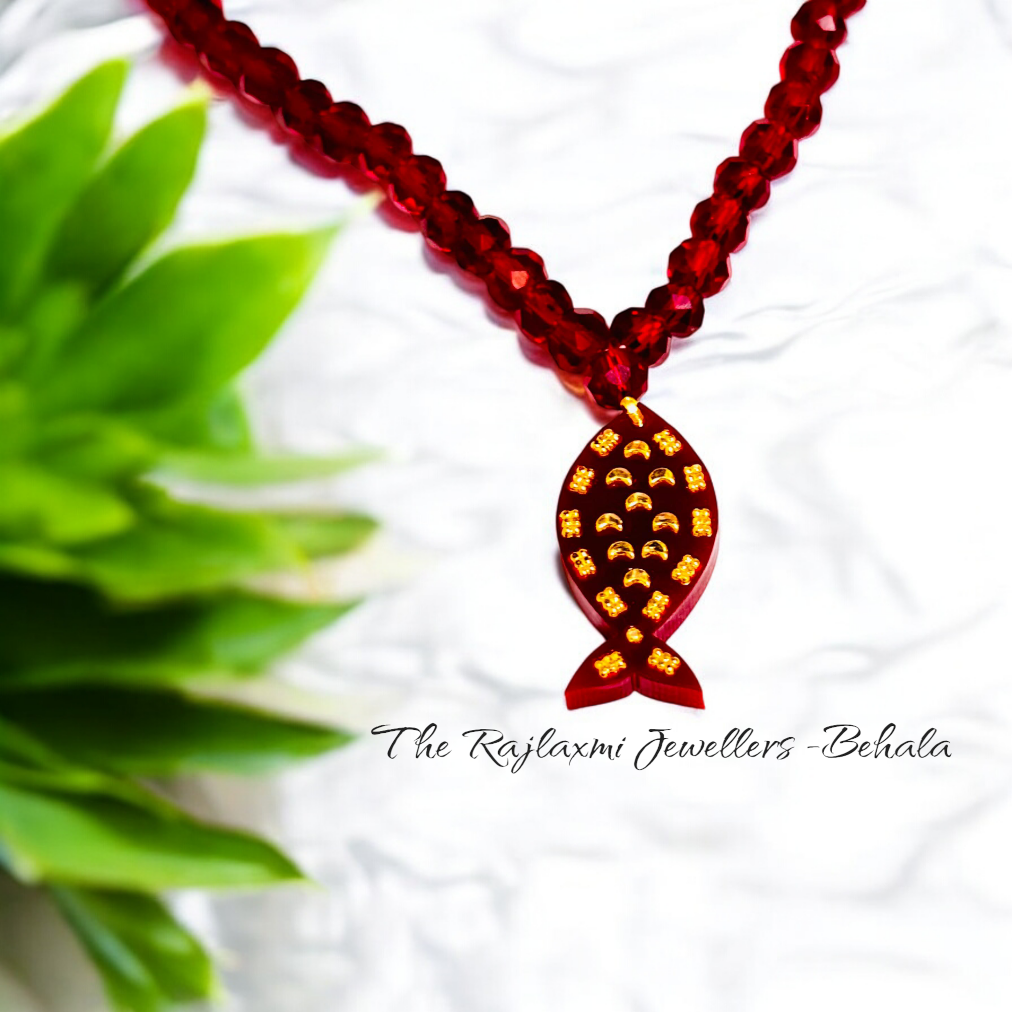 TRJ (PPN) LASER PASTING FISH DESIGN KDM GOLD POLA PENDANT (MINI) 1 PIECE WITH ADJUSTABLE TASSEL APPROX WGT: 0.150 - 0.200 GM SOLD ON MRP BY RAJLAXMI.