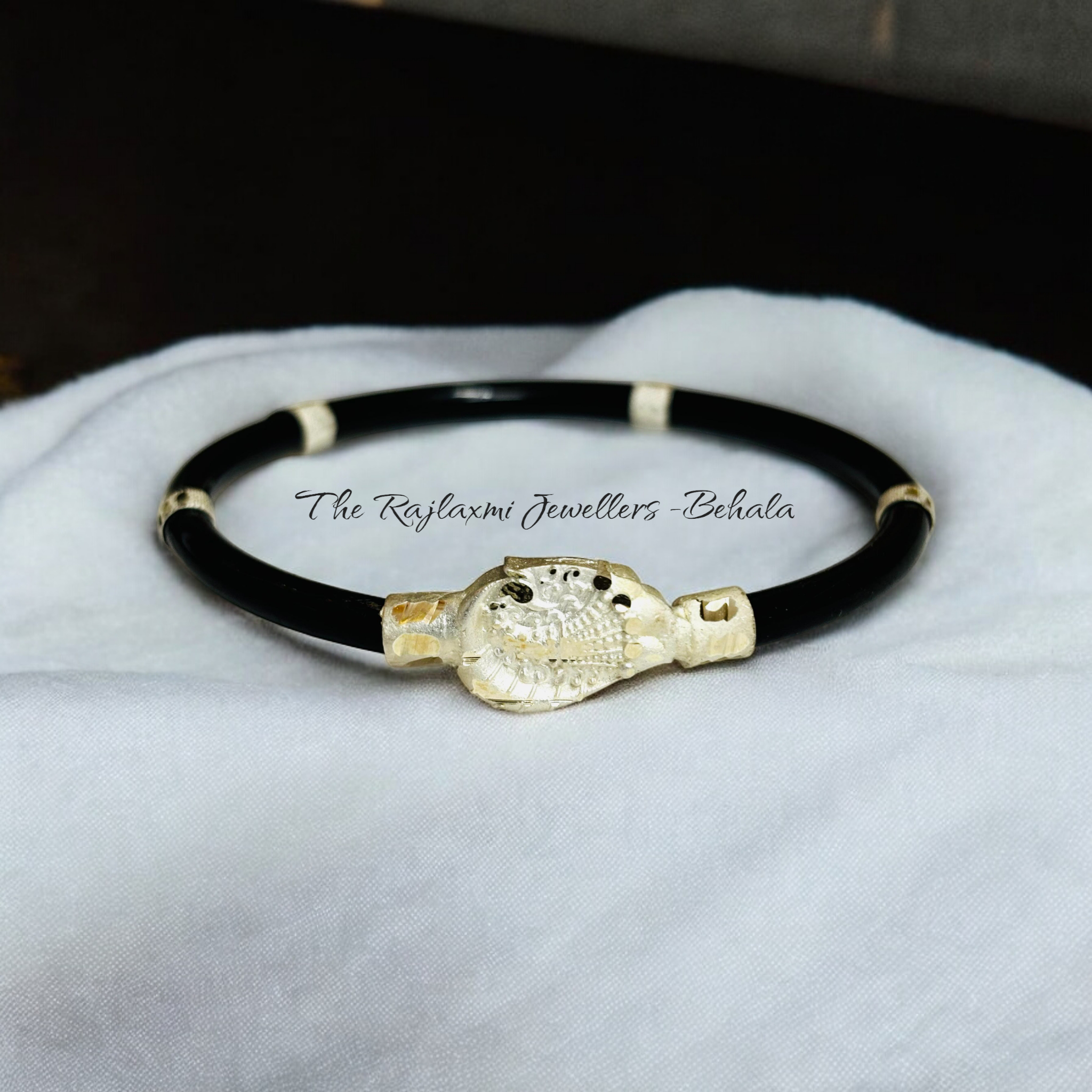 (SLNB) TRJ BLACK DESIGN 725 ORIGINAL SILVER NOA BANGLES FOR WOMEN 1 PIECE - SOLD AS MRP BY RAJLAXMI.