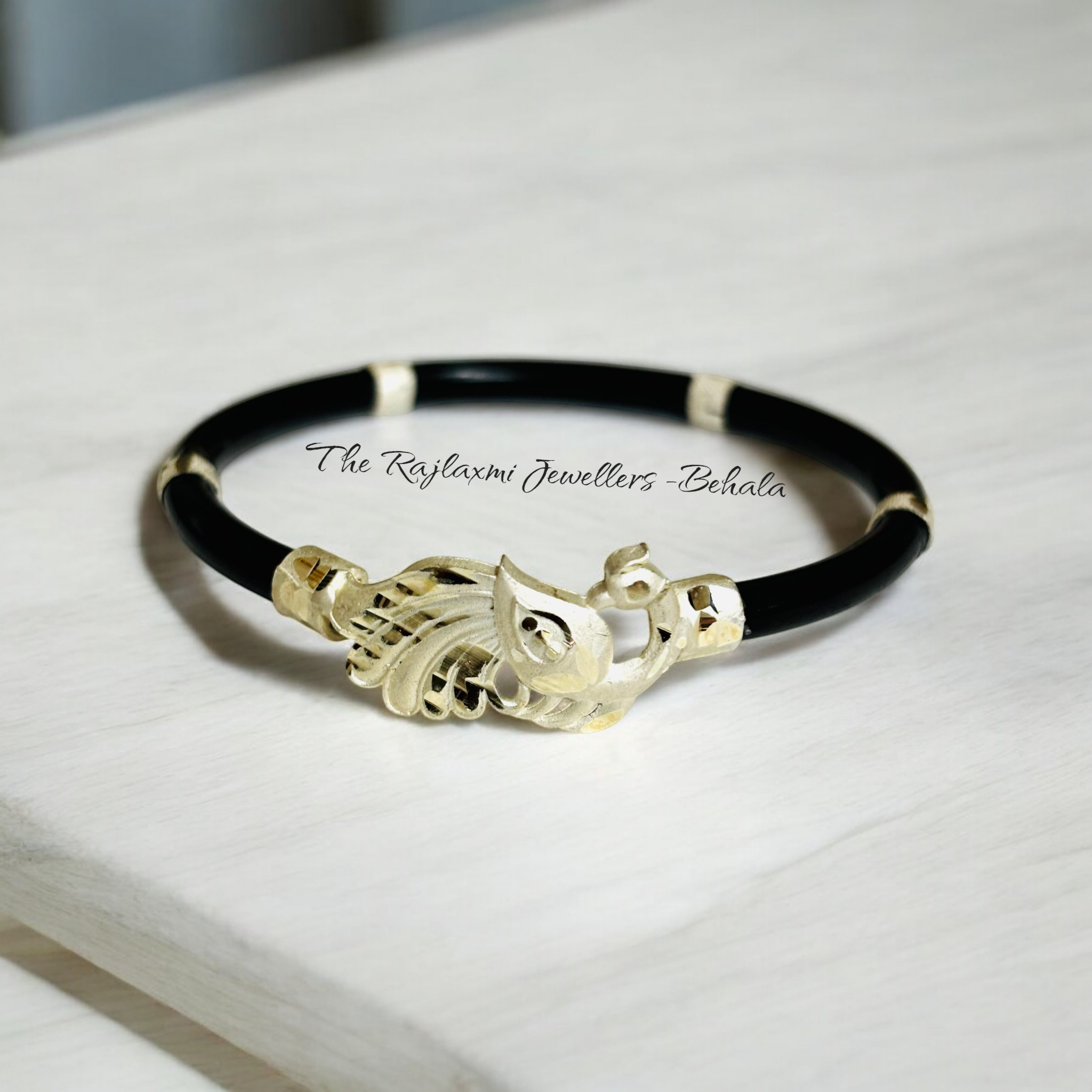 (SLNB) TRJ BLACK DESIGN 725 ORIGINAL SILVER NOA BANGLES FOR WOMEN 1 PIECE - SOLD AS MRP BY RAJLAXMI.