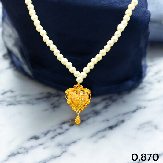 TRJ WGT: 0.870 GM APPROX 22KT HUID HALLMARK GOLD MOTI PENDANT 1 PIECE.