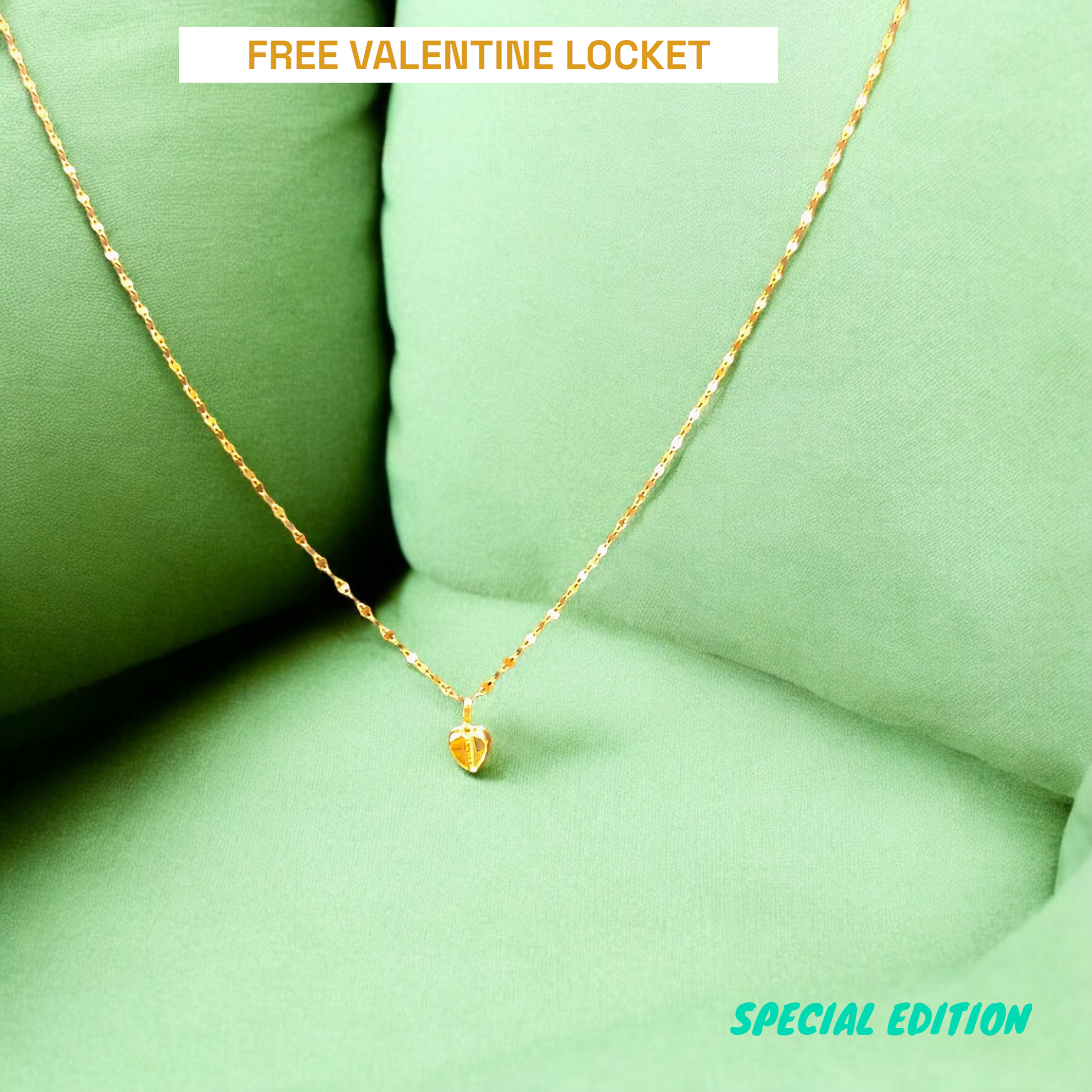 (FREE KDM LOVE LOCKET)- VIRAL VALENTINE CHAIN (GCS) TRJ WGT: 0.300 GM APPROX HUID HALLMARK 18KT GOLD CHAIN 1 PIECE 16 INCH (FOR SPECIAL GIFT ONLY)NOT FOR DAILY USE.