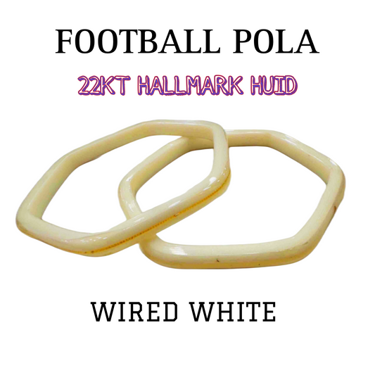 FOOTBALL WHITE HUID HALLMARK 22KT GOLD POLA BANGLES VIRAL POLA (LAMINATED) APP. WGT: 0.100 GM WITH PURITY CARD ( FUTURE EXCHANGE VALUE  RS 800) WITH ANY JEWELLERY