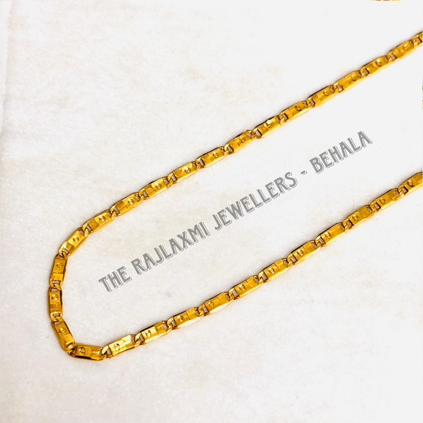 FILLED PETAL DESIGN HUID HALLMARK 22KT GOLD CHAIN FOR YOUR 10TH ANNIVERSARY BOND BY THE RAJLAXMI JEWELLERS.