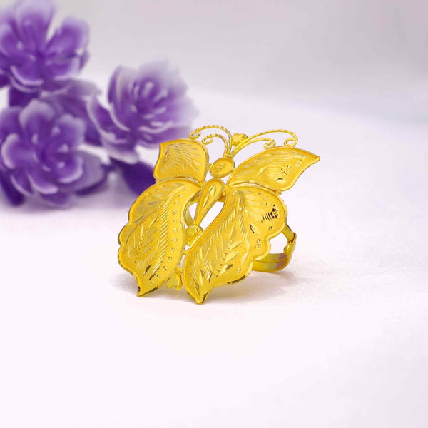 MADE TO ORDER (GFR22) BIS CERTIFIED HUID HALLMARK 916 22KT GOLD FINGER RING (ADJUSTABLE FREE SIZE) WGT: 3.900 GM APPROX (1 PIECE) FOR WOMEN (BLUE TAG PREMIUM SEGMENT JEWELLERY) -DELIVERY IN 25 DAYS.