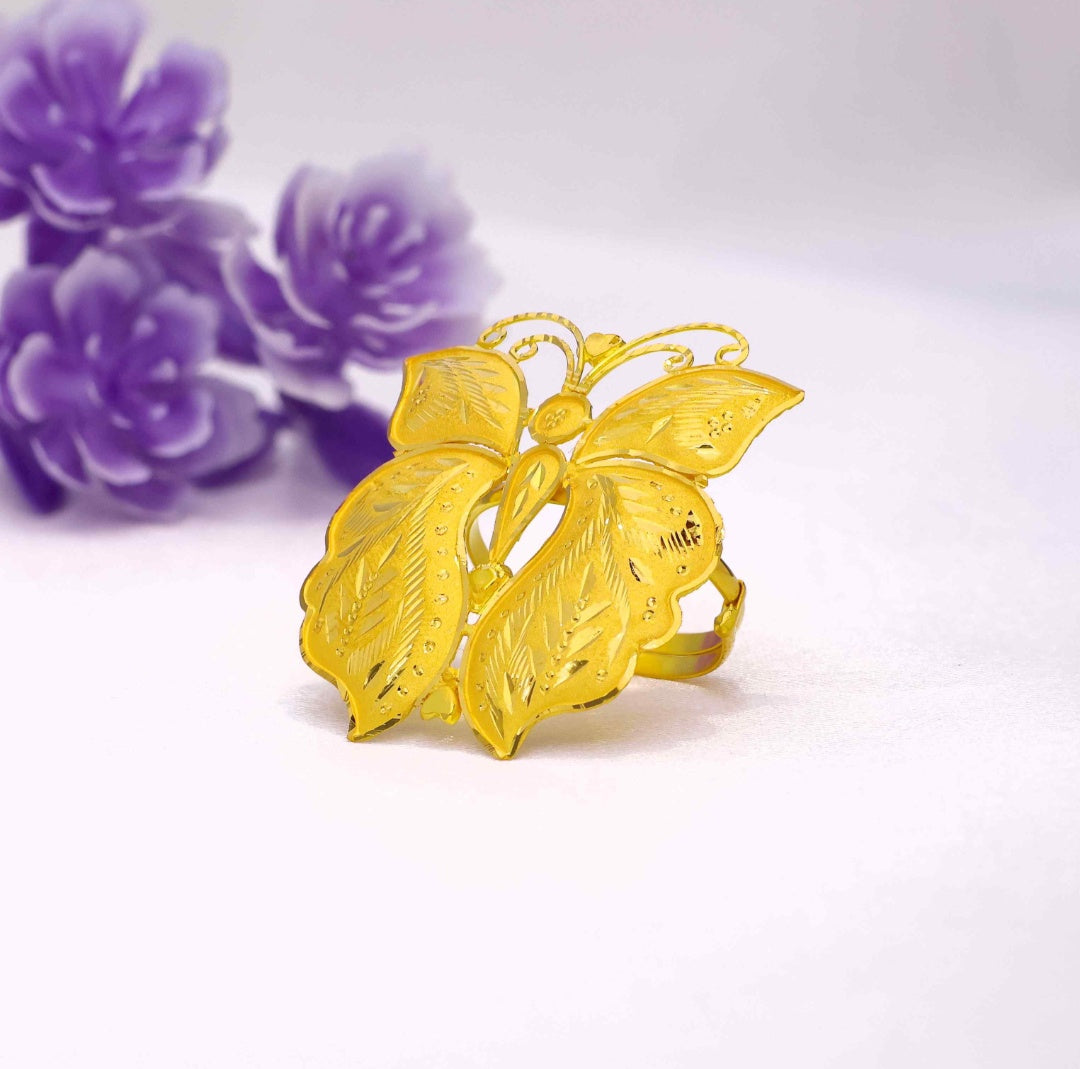 MADE TO ORDER (GFR22) BIS CERTIFIED HUID HALLMARK 916 22KT GOLD FINGER RING (ADJUSTABLE FREE SIZE) WGT: 3.900 GM APPROX (1 PIECE) FOR WOMEN (BLUE TAG PREMIUM SEGMENT JEWELLERY) -DELIVERY IN 25 DAYS.