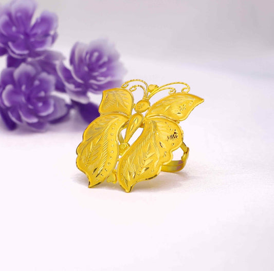 MADE TO ORDER (GFR22) BIS CERTIFIED HUID HALLMARK 916 22KT GOLD FINGER RING (ADJUSTABLE FREE SIZE) WGT: 3.900 GM APPROX (1 PIECE) FOR WOMEN (BLUE TAG PREMIUM SEGMENT JEWELLERY) -DELIVERY IN 25 DAYS.