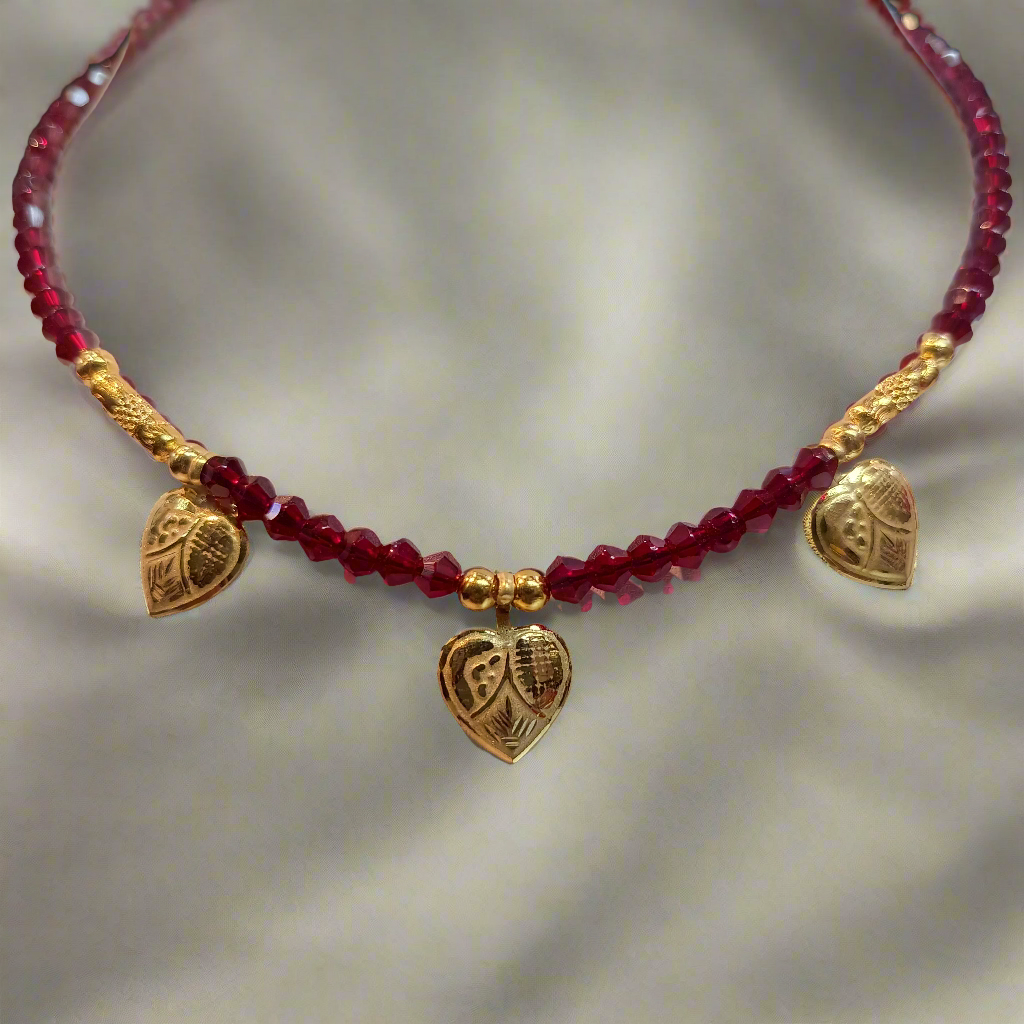 (RP) WGT: 0.500 GM APPROX KDM GOLD SELIHAR B-LOVE DESIGN 1 PIECE WITH ADJUSTABLE TASSEL (50 TONCH) FOR GIFT PURPOSE.