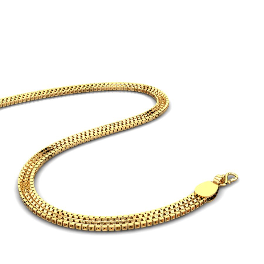 GOLD CHAIN- BIS CERTIFIED HUID HALLMARK 375 9KT GOLD CHAIN HIGHWAY DESIGN (18 TO 20 INCH) 1 PIECE FOR UNISEX.