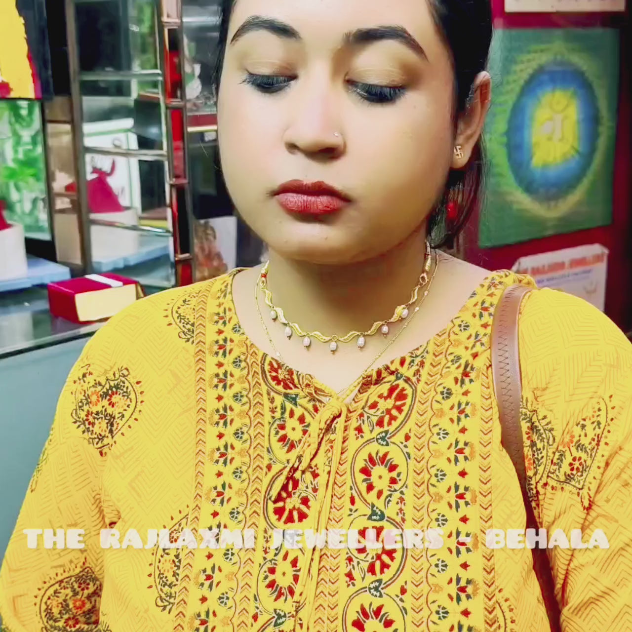 Load video: (MADE TO ORDER) RED BEADS INSPIRED DESIGN HUID HALLMARK 22KT GOLD &quot;S&quot; NECKLACE 1 PIECE APPROX WGT: 1.400 - 1.500 GM WITH TASSEL BY RAJLAXMI.