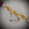 TRJ (MTO) RED BEADS INSPIRED DESIGN HUID HALLMARK 22KT GOLD "S" NECKLACE 1 PIECE APPROX WGT: 1.400 - 1.500 GM WITH TASSEL BY RAJLAXMI.