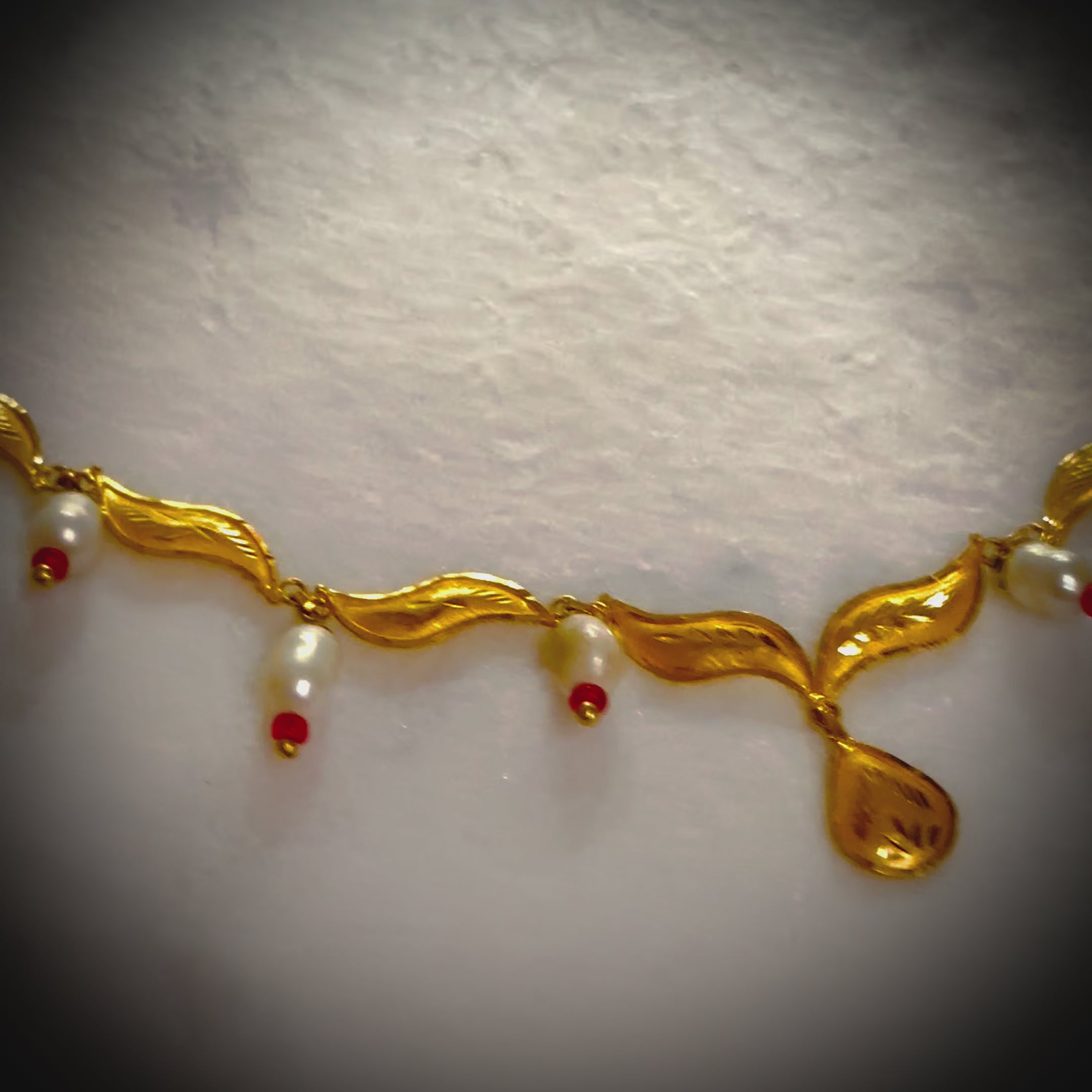 Load video: TRJ (MADE TO ORDER) RED BEADS DROP DESIGN HUID HALLMARK 22KT GOLD MINI NECKLACE 1 PIECE APPROX WGT 1.450 - 1.550 GM WITH TASSEL BY RAJLAXMI.