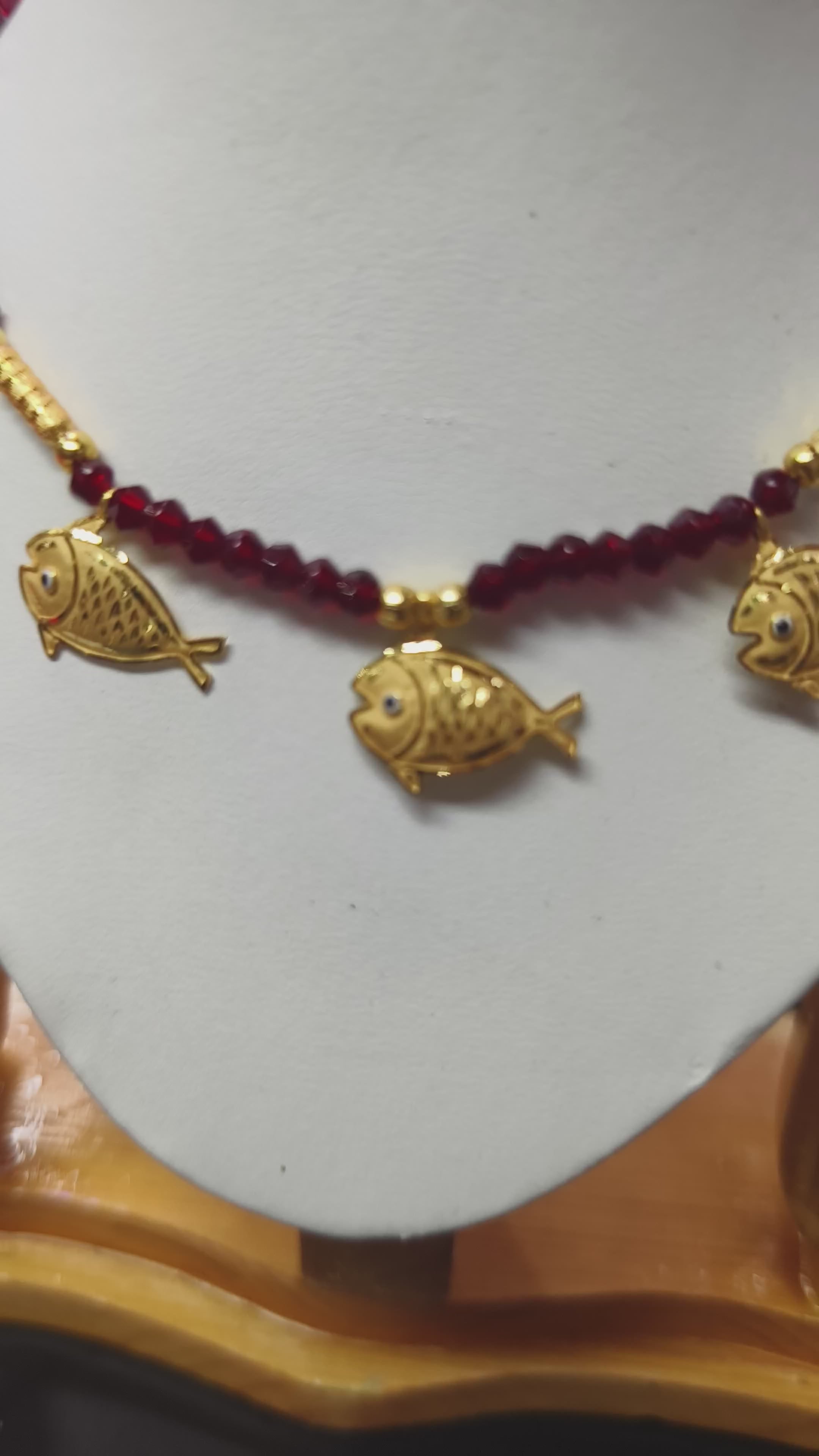 (MTO) APPROX WGT: 1.900 - 2.00 GM FISH DESIGN HALLMARK HUID 22KT GOLD SELIHAR WITH ADJUSTED TASSEL FOR ANNIVERSARY GIFT 1 PIECE BY RAJLAXMI.