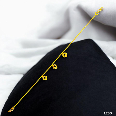 GOLD WRISTLET- BIS CERTIFIED HUID HALLMARK 375 9KT GOLD WRISTLET APPROX WGT: 1.260 FOR WOMEN.