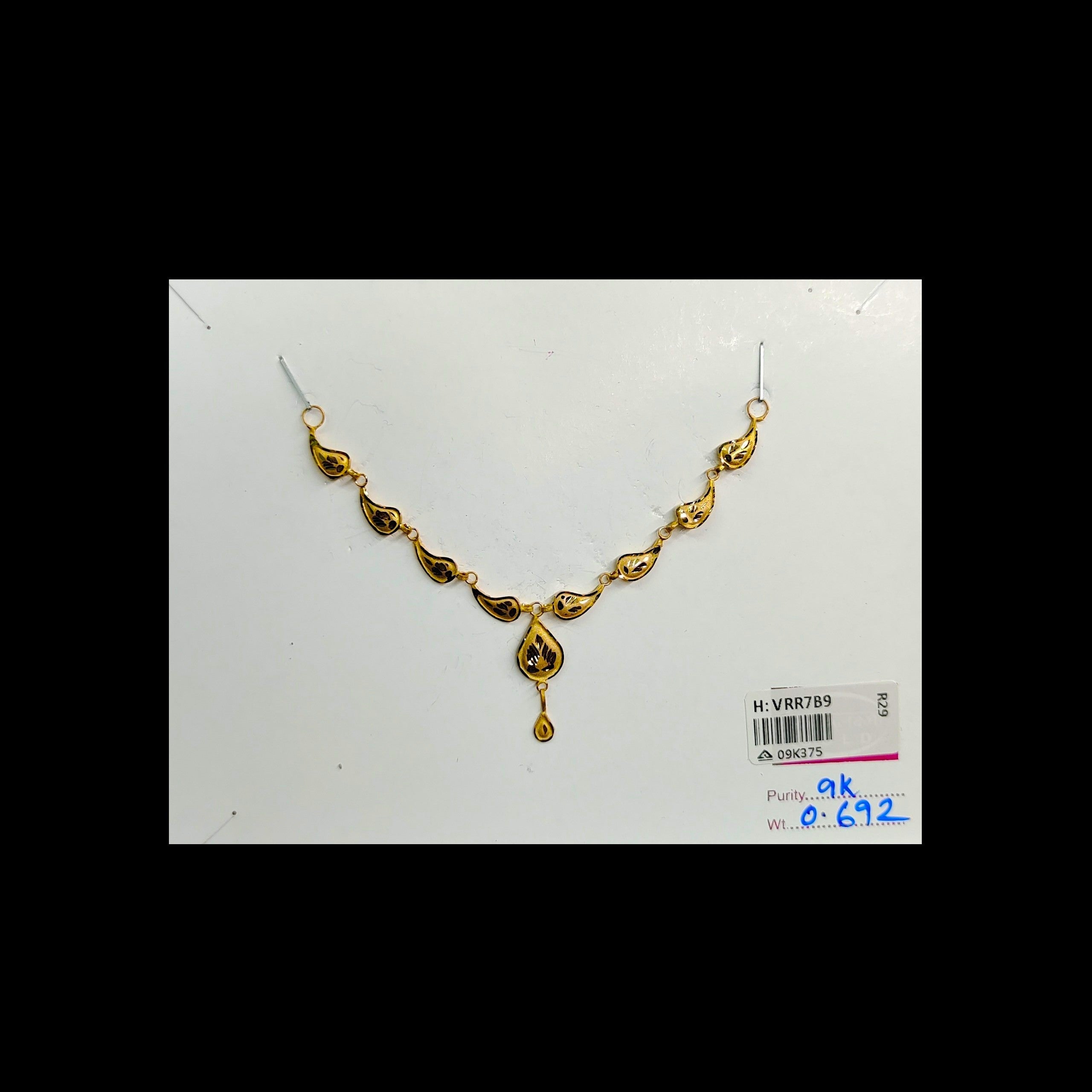 GOLD CHOKER NECKLACE-(WGT: 0.692 GM APPROX) BIS CERTIFIED HUID HALLMARK 9KT GOLD NECKLACE 1 PIECE FOR WOMEN.
