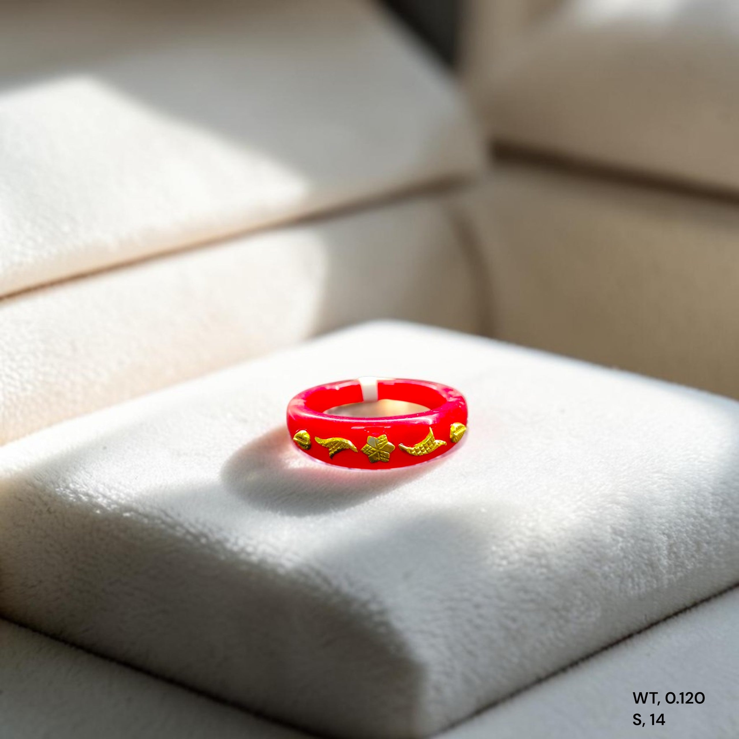 POLA RING-SIZE 14 (WGT: 0.130 GM APPROX) CERTIFIED BIS HALLMARK 916 22KT GOLD POLA RING 1 PIECE (BEST FOR DAILY WEAR OR GIFTING YOUR LOVE ONE).
