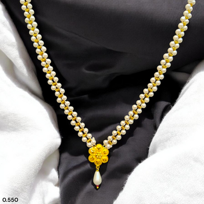 GOLD PENDANT- (GMP22) WGT: 0.550 GM APPROX CERTIFIED BIS HUID HALLMARK 916 22KT GOLD MOTI PENDANT 1 PIECE FOR WOMEN.