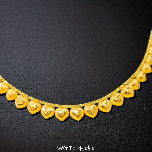 RAJLAXMI WGT: 4.050 GM APPROX HUID HALLMARK 22KT GOLD NECKLACE 1 PIECE WITH ADJUSTABLE TASSEL.