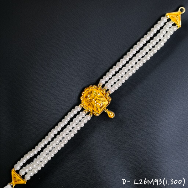 (GCN) TRJ L26M93 WGT: 1.300 GM APPROX 22KT HALLMARK HUID GOLD MOTI CHOKER 1 PIECE WITH ADJUSTABLE TASSEL.