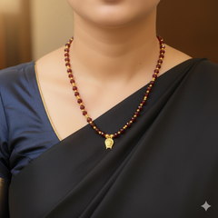 DURGA PUJO OFFER- BFG22K-(WGT: 0.100 GM APPROX) BIS CERTIFIED HUID HALLMARK 22KT GOLD KULO LOCKET (MINI SIZE) 1 PIECE FOR WOMEN (WITH ADJUSTABLE TASSEL).