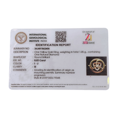 RAJLAXMI DIAMOND JEWELLERY (SIZE:11) - WGT: 1.050 GM - NATURAL DIAMOND (0.02 CENT) HUID HALLMARK 18KT DIAMOND FINGER RING FOR WOMEN WITH CERTIFICATE OF AUTHENTICITY BY ZOBRA (DESIGN NO: LRAP1503).