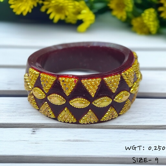 (GPR) TRJ (SIZE: 09) WGT: 0.250 GM APPROX (50 TONCH) KDM GOLD POLA RING FOR WOMEN 1 PIECE FOR GIFT (SOLD ON MRP)