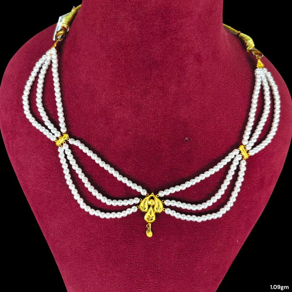 GOLD MOTI HAR- (WGT: 1.090 GM APPROX) CERTIFIED BIS HALLMARK HUID 22KT GOLD MOTI NECKLACE 1 PIECE WITH ADJUSTABLE TASSEL.(GI97JJ)