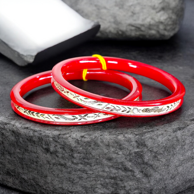 (SSP) CERTIFIED  BIS HALLMARK 925 SILVER CHILA PATH DESIGN POLA BADHANO BANGLES 1 PAIR(WGT: 3.00 GM APPROX) FOR REGULAR USE (SOLD AS MRP BY RAJLAXMI).