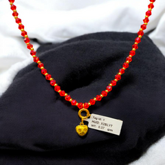 GOLD LOCKET- WGT: 0.370 GM APPROX BIS CERTIFIED HUID HALLMARK 916 22KT GOLD LOCKET 1 PIECE FOR UNISEX. (WITH ADJUSTABLE TASSEL).