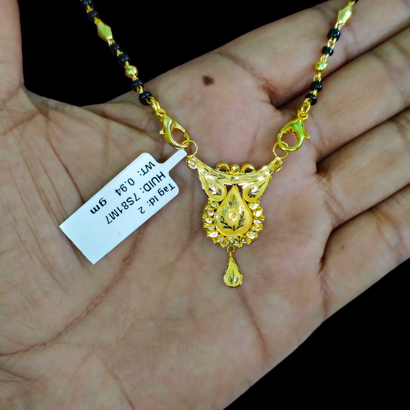 GOLD PENDANT- WGT: 0.940 GM APPROX 22KT HUID HALLMARK GOLD PENDANT MANGALSUTRA 1 PIECE WITH TASSEL.