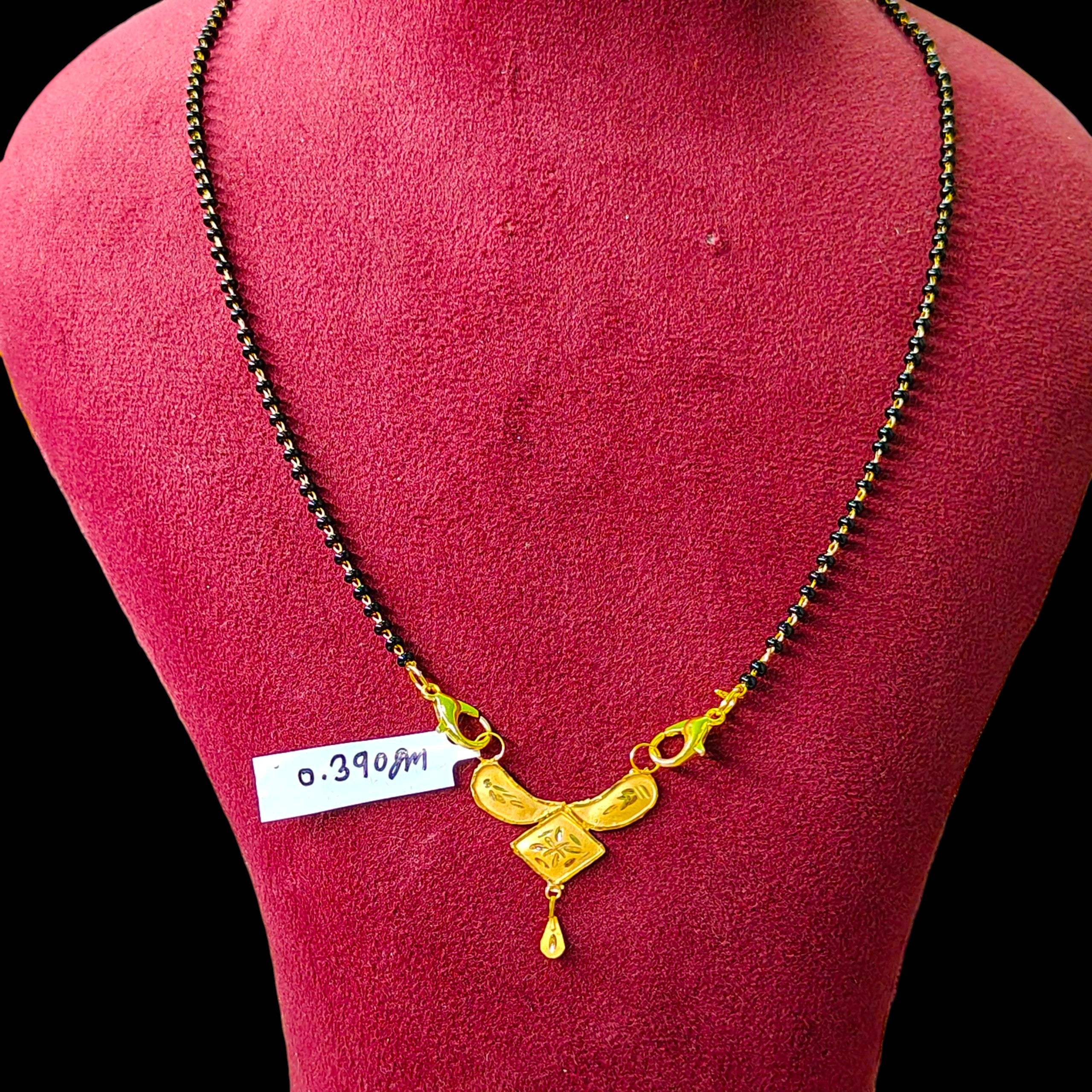GOLD PENDANT- (WGT: 0.390 GM APPROX) BIS CERTIFIED HUID HALLMARK 375 9KT GOLD PENDANT FOR WOMEN 1 PIECE WITH FREE MANGALSUTRA & TASSEL.