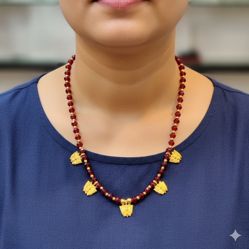 (GSH9) TRJ WGT: 0.620 GM APPROX BIS CERTIFIED HUID HALLMARK 9KT GOLD SELIHAR FOR WOMEN 1 PIECE FOR REGULAR USE.