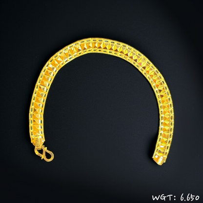 TRJ LWW3QQ 7.5" INCH WGT: 6.650 GM APPROX HUID HALLMARK 22KT GOLD WRISTLET 1 PIECE FOR UNISEX STYLE.