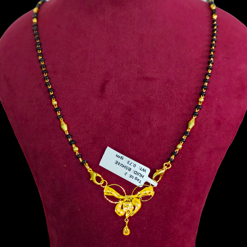 GPM22K- WGT: 0.730 GM APPROX 22KT HUID HALLMARK GOLD PENDANT MANGALSUTRA 1 PIECE WITH TASSEL. (B5HV4E)