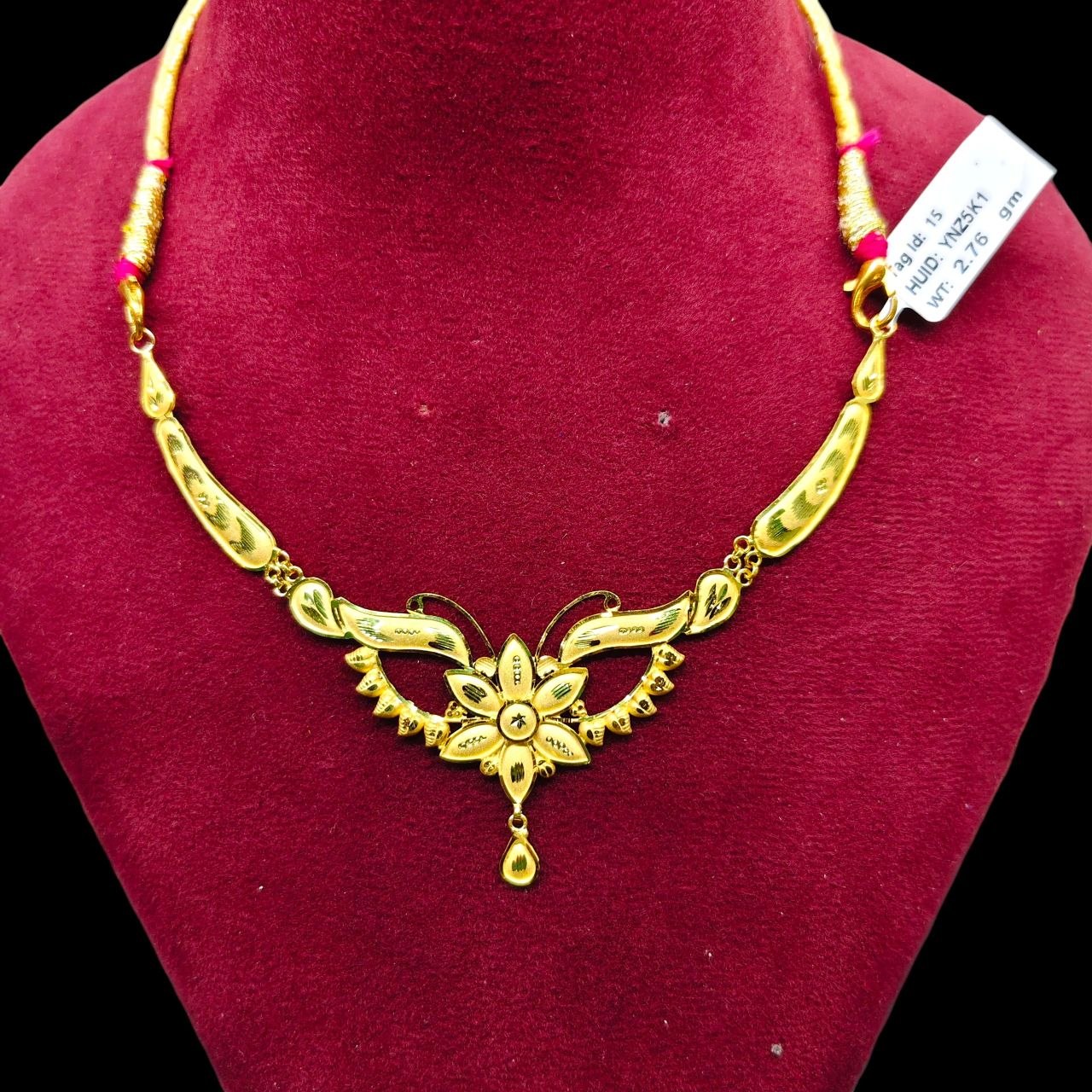 GOLD CHOKER NECKLACE-(WGT: 2.760 GM APPROX) BIS CERTIFIED HUID HALLMARK 9KT GOLD NECKLACE 1 PIECE FOR WOMEN.