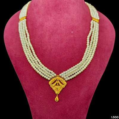 (GMH)- (JRD3AT) (WGT: 1.500 GM APPROX) BIS CERTIFIED HUID HALLMARK 9KT GOLD MOTI SITAHAR NECKLACE 1 PIECE WITH ADJUSTABLE TASSEL.
