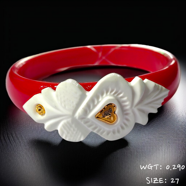 TILOTAMA SAKHA POLA (SIZE: 27) WGT: 0.290 GM APPROX. HUID HALLMARK 22KT GOLD POLA BANGLES 1 PIECE FOR GIFTING.(NP)