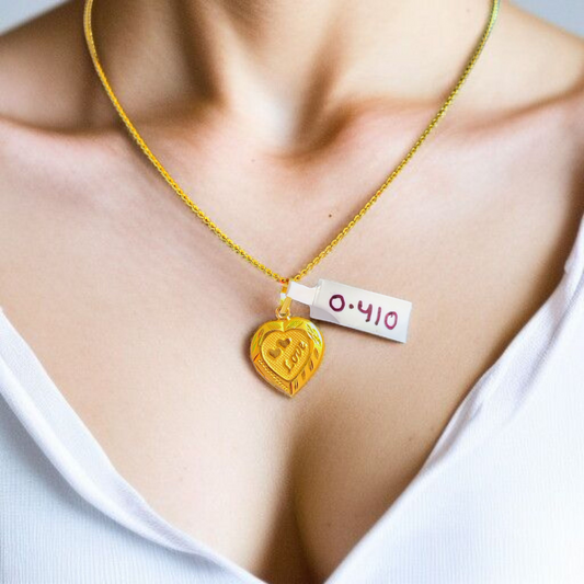 (GLKD) LOCKET WGT: 0.410 GM APPROX KDM GOLD LOCKET 1 PIECE (50 TONCH) WITH ADJUSTABLE TASSEL FOR GIFTING PURPOSE (CHAIN NOT INCLUDED).