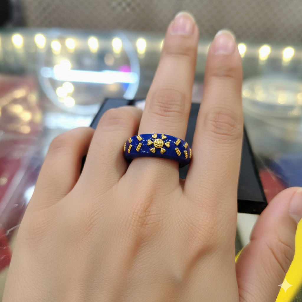 WINTER OFFER WITH SANTA (GPFR9) HALLMARK 9KT GOLD POLA RING 1 PIECE FOR GIFT PURPOSE APPROX WGT: 0.100 GM (GET ANY DESIGN AS PER SIZE GOLD RING)