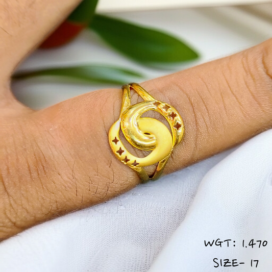 TRJ (SIZE: 17) WGT: 1.470 GM APPROX 22KT HUID HALLMARK GOLD RING FOR WOMEN 1 PIECE.