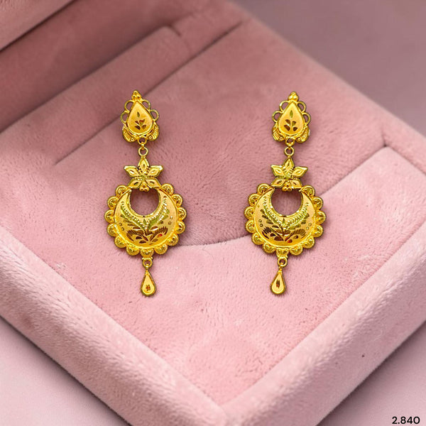 GOLD EARRINGS- (DYY89U)-(6FVDDQ) (WGT: 2.910 GM APPROX) BIS CERTIFIED HUID HALLMARK 9KT GOLD EARRINGS 1 PAIR FOR WOMEN (BEST FOR GIFT IN MARRIAGE).