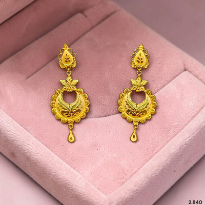 GOLD EARRINGS- (DYY89U)-(6FVDDQ) (WGT: 2.910 GM APPROX) BIS CERTIFIED HUID HALLMARK 9KT GOLD EARRINGS 1 PAIR FOR WOMEN (BEST FOR GIFT IN MARRIAGE).