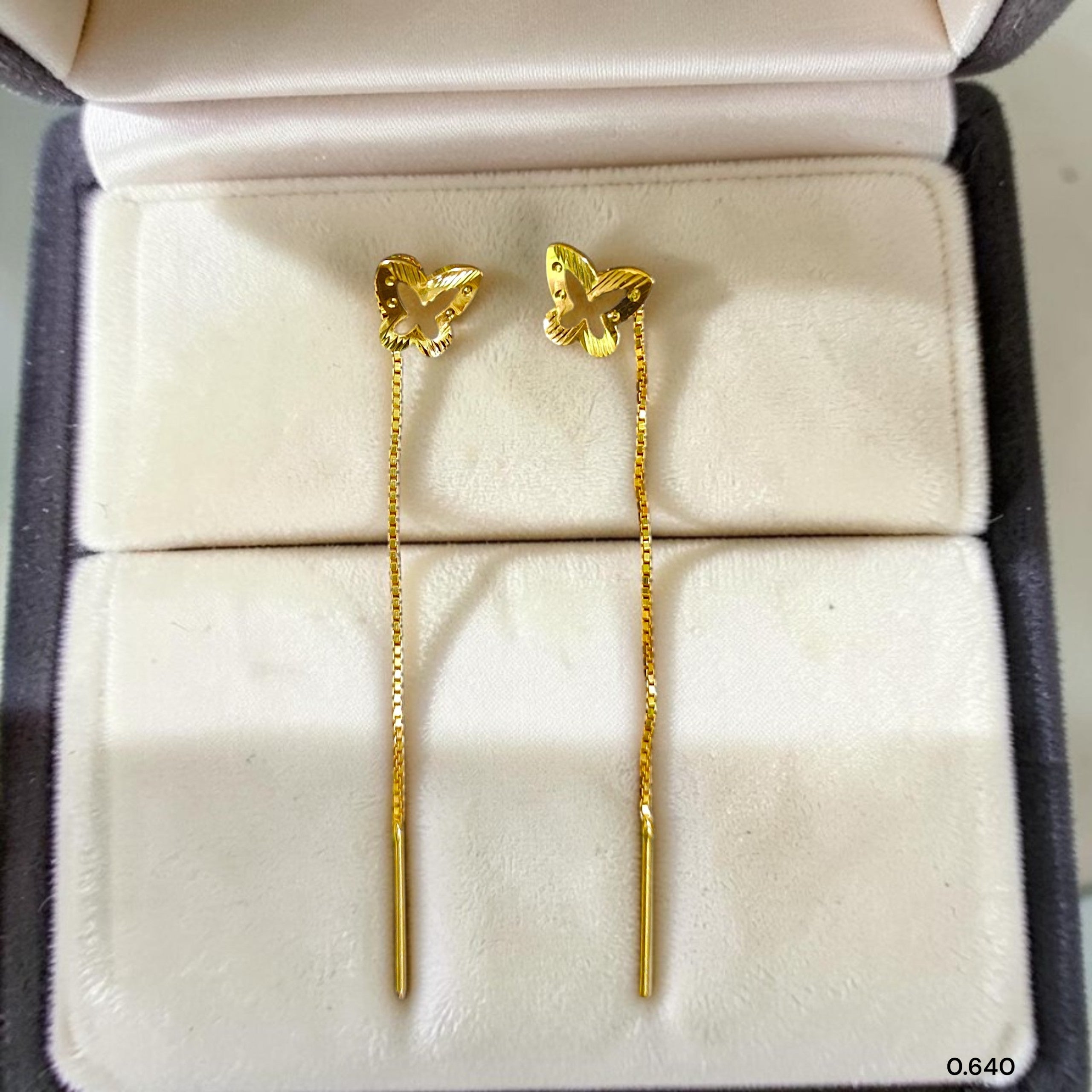 GOLD SUIDHAGA- (WGT: 0.640 GM APPROX) BIS CERTIFIED HUID HALLMARK 9KT GOLD SUIDHAGA EARRINGS (1 PAIR) FOR WOMEN.